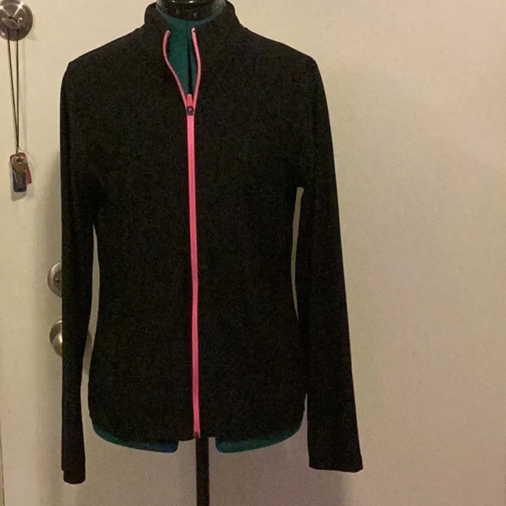 ZENANA OUTFITTERS Zip front Jacket w/Pink trim Med - Picture 2 of 6